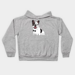 Hipster White and Brown French Bulldog T-Shirt for Dog Lovers Kids Hoodie